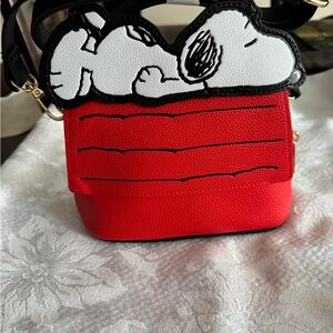 Red Snoopy Graphic Crossbody Bag - Women